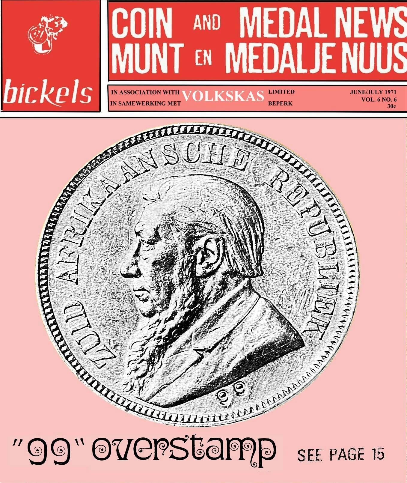 Bickels Coin & Medal News June July 1971 Vol 6 No 6
